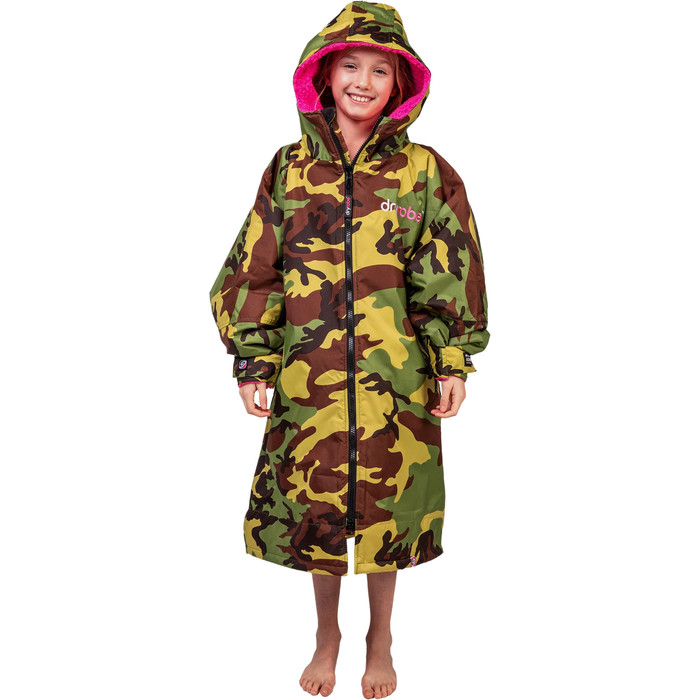 2024 Dryrobe Junior Advance Long Sleeve Change Robe V3 V3KSLSDA - Camo / Pink